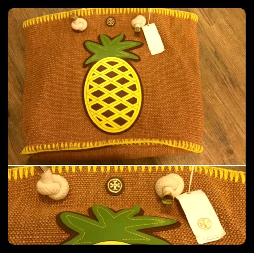 Tory burchPineapple Natural Knitted Straw/